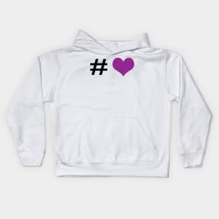 Hashtag purple heart Kids Hoodie